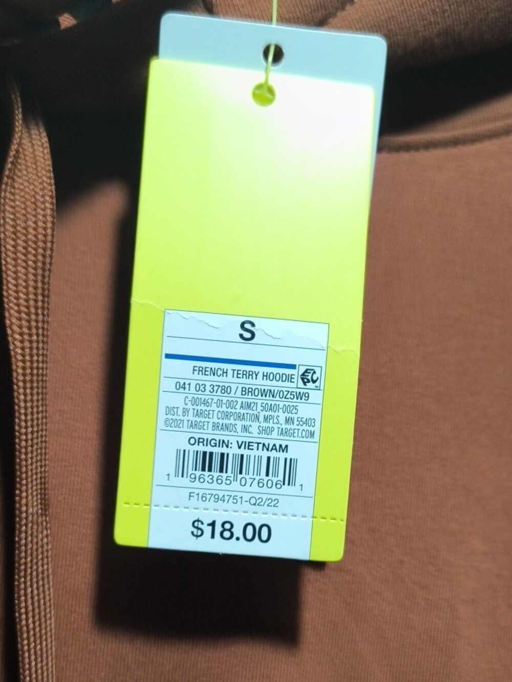 Target Men’s Rust Hooded Pullover Sweatshirt - Picture 3 of 4